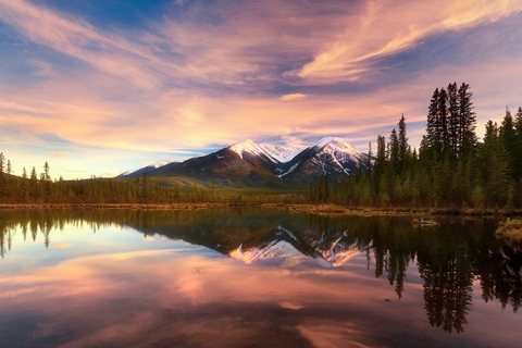 班夫国家公园的日落(4K壁纸)